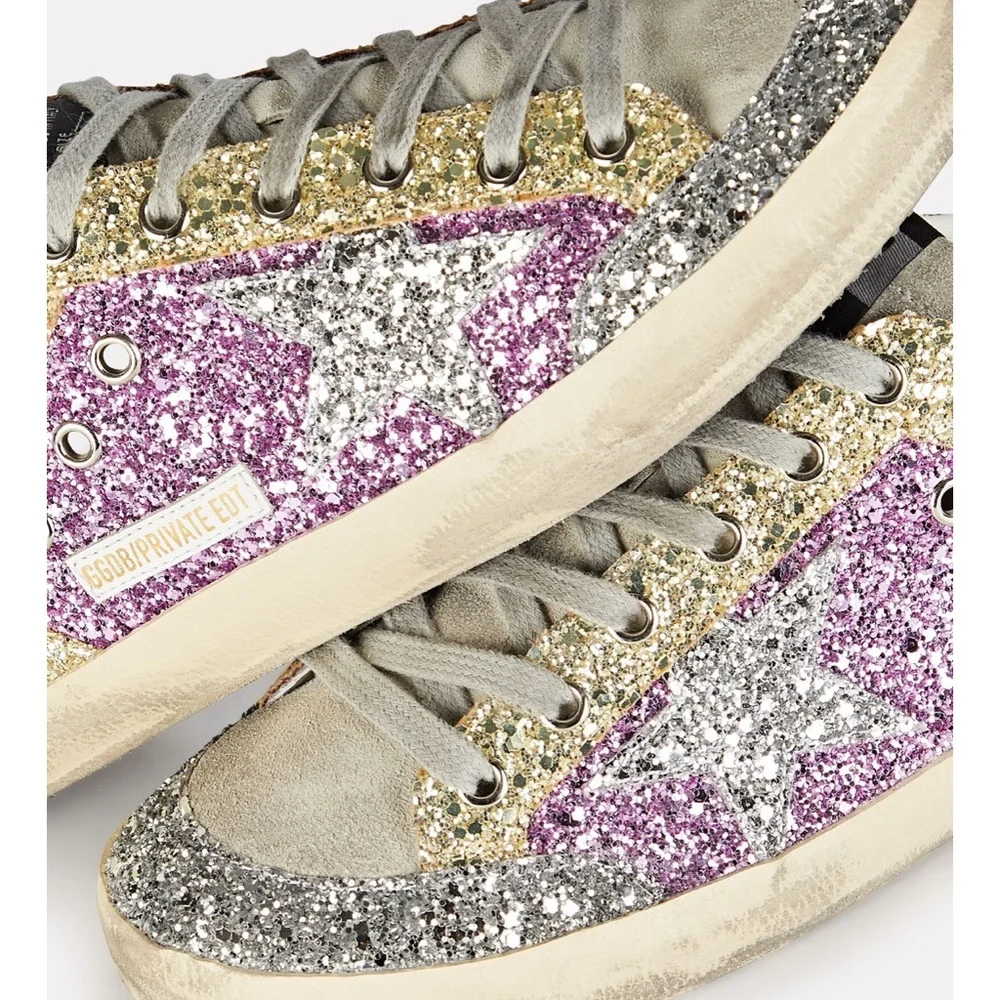 Golden Goose private edit limited edition Glitter superstar low top sneakers 38 - Picture 7 of 9